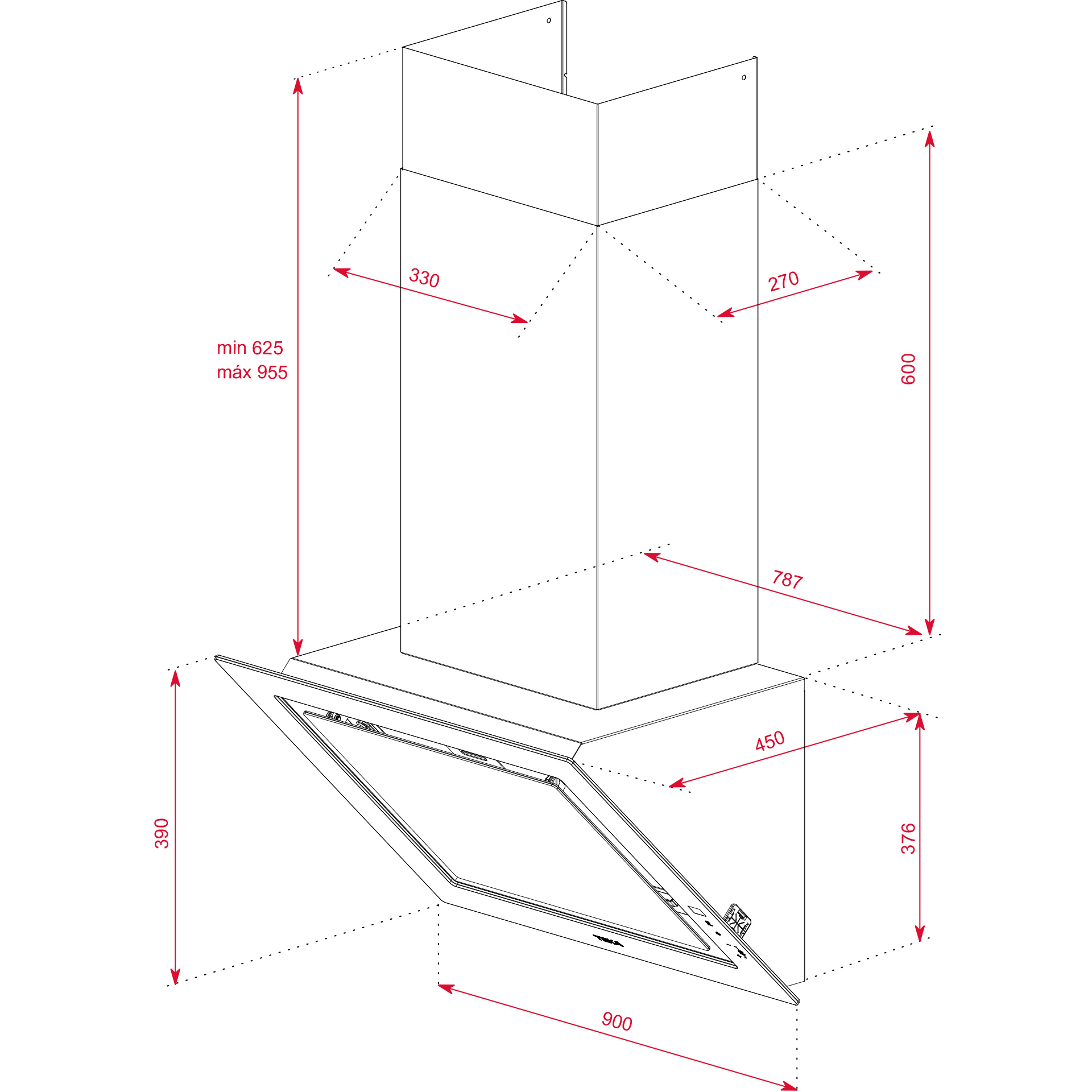 Схема встраивания Teka DLV 98660 TOS White Marble
